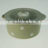 Stoneware Casserole With Plastic Cover thumbnail-1