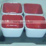 4pcs Color Glazed Square Ceramic Tapas Serving Bowl Set,snack Tray thumbnail-1