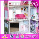 Лучший роскошный и привлекательный деревянный кукольный дом с шестью комнатами 2017 года для детей W06A245 thumbnail-3