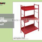 Shelving Unit Bookshelf Steel Display Metal Frame 3 Tier Metal Storage Shelf Bookcases