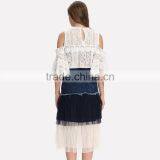 Domin Women Fashion Jean Denim Skirts With Mesh thumbnail-5