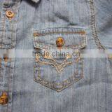 Kid's New Design Fashion Short Sleeve Denim Shirt Clothing Stocklots thumbnail-2