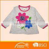 Flower Printed Long Sleeve Cotton Baby Girl Clothing Set thumbnail-2