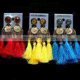 Bohemian Jewelry Gold Coin Plated With Tassel Dangle Earrings thumbnail-4