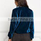 MGOO Foshan Manufacturer Custom Velvet Cotton Women Jackets Long Sleeves Zipper Up Jackets And Plain Coat thumbnail-6