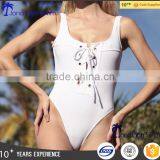 Women's Sexy Strappy Solid Color Backless Nylon Spandex One Piece Swimsuits.