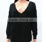 Runwaylover Ladies Deep V-Neck Sexy Knitted Pullover Sweaters thumbnail-1