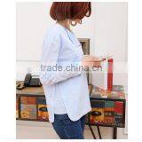 Latest New Striped Shirt Designs for Women Long Sleeven Cotton Shirt thumbnail-2