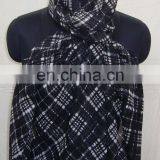 Silk Pashmina wool Stoles with check printed