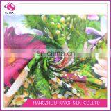 Floral Digital Print Cotton Silk Colorful Silk Blend Cotton Fabric Silk Fashion Fabric for Lady Dress thumbnail-3
