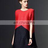 Beautiful Color Block Elegant Dress Pleated Dress 2017 Clothes Women thumbnail-2