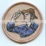 2015 Custom High Quality 3D Character Embroidery Patch for Clothes, no Minimum Order Embroidered Badge Iron on