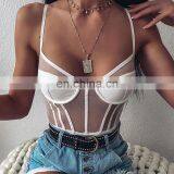 Women's Sleeveless Scoop Neck Strappy Backless Vintage Bodysuit thumbnail-2