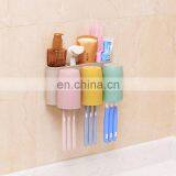 Suction Set Bathroom Plastic Toothpaste Cup Wall Mount Toothbrush Holder thumbnail-2