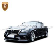 Auto Parts B Style Carbon Fiber W222 S63 Car Full Body Kit Side Skirts Front Lip For Mercedes Bens thumbnail-3