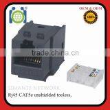 CAT.5E RJ45 8p8c UTP Unshielded 180 Degree Dual IDC Keystone Jack