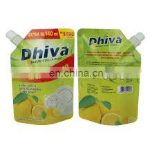 Laminated Liquid Doypack Stand up Dishwasher Detergent Spout Pouch Laundry Powder Fabric Cleaner Packaging Suction Nozzle Bag thumbnail-3