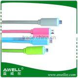 Colorful Flat Micro USB Cable With LED Light for Samsung