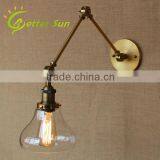 Modern Glass Shade Swing Arm Wall Light and Wall Lamp for Bedroom thumbnail-1