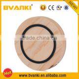 Ti Chip Qi Wireless Charger Ultra thin Round wood Charging Pad For iphone 5s/Android