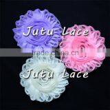 4' Sabby Rose Trim Flower, Chiffon Rose Fabric Flowers, Shabby Flower thumbnail-2