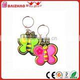 Pink Green Butterfly PVC Keychain