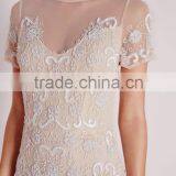 Premium Embellished Cap Sleeve Mesh Maxi Dress Nude thumbnail-5