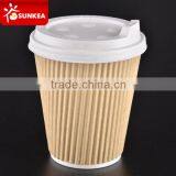 Kraft Round Ripple Paper Cups, Disposable Ripple Paper Cup for Hot Drinking, Coffee Paper Cup