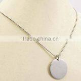 Blank Round Disk Pendant Fashion Ball Chain Necklace thumbnail-2
