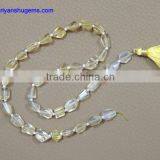 Huang Shuijing Hand Made of 6 x 10-8 x 12 mm Surface Roll Shape, 16 "chain Length 100% Natural Gem