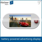 Flintstone 9 inch mini TV with battery, supermarket shelf edge advertising screen, promotional LCD video monitor