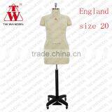 Alibaba china England standard fiberglass plus size tailors dummy adjustable