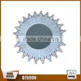 French Style Sun Shape Wooden Wall Mirror Frame,Antique White Round Decorative Mirror