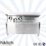 commercial kichen equipment stainless steel working Table with IC cabinet cup dispensers