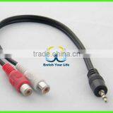 3.5mm FEMALE to 2 RCA MALE Premium STEREO Audio Cable