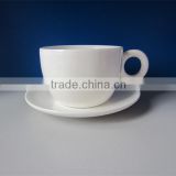 250ml plain white porcelain coffee cup and saucer