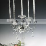 crystal candelabra with five heads and elegant shape