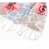 Best Christmas Present Flower Pattern Pure Wool Scarf thumbnail-3