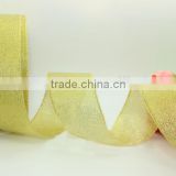 Hot sale metallic polyamide pale gold ribbon