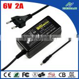 Desktop type power adapter 6V 2A laptop adapter FCC CE TUV GS KC SAA RoHS approved