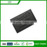 High Quality Custom Embossed Black Leather Patches for Clothing