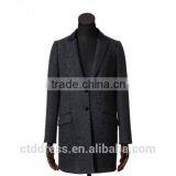 2015 New Style 100% Cashmere Grey Herringbone Custom Made Women's Coat