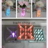 Factory wholesale sqaure rechargeable battery power under vase led light wedding decorations