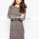 Longline Sexy Jumpers With Side Zips Custom Plain Knitted Sweater thumbnail-1