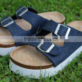 Summer Leather Buckle Cork Outsole Wear-resisting Ladies Fancy Sandal thumbnail-2