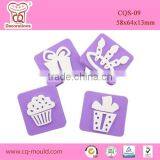 Purple Color Cupcake Design Foam Fondant Cake Decorating Tools Cake Stamp for Wholesale