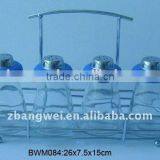 4pcs Glass Transparent Jar in a Metal Rack Used for Spice