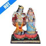 5.5inch Customized Decorative Handmade Resin Radha Krishna on Lotus thumbnail-1