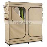 Brown Fabric Wardrobe, Home Storage Folding Assemble Wardrobe thumbnail-1