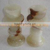 NATURAL COLOR ONYX CANDLE HOLDERS STANDS thumbnail-1